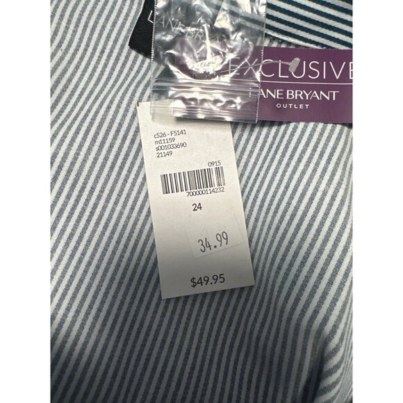 Lane Bryant No Peek Collection Button Down Long Sleeve Shirt Size 24 - Picture 9 of 12